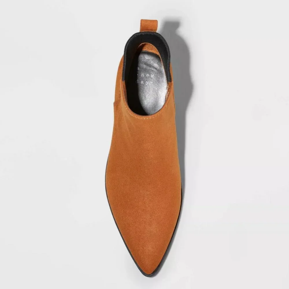 Women's Gwen Low Shaft Heeled Boots Cognac - A New Day™ 10 - Picture 3 of 8